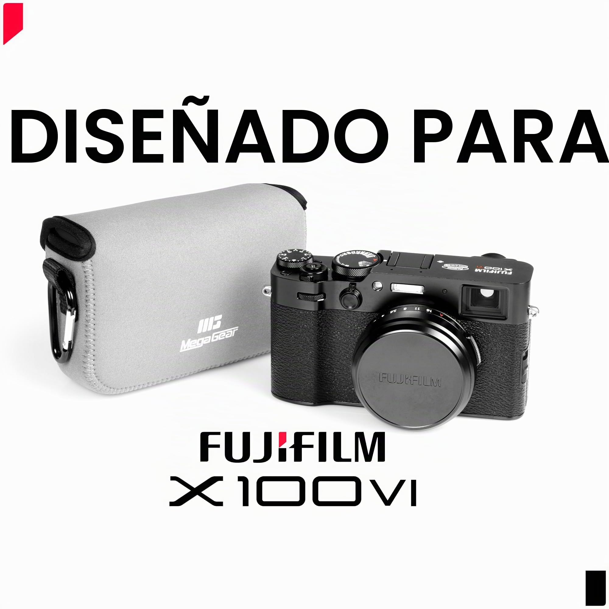 MegaGear Estuche de Neopreno para cámara Fujifilm X100VI - Estuche Elegante y Protector para fotografía Digital (Negro)