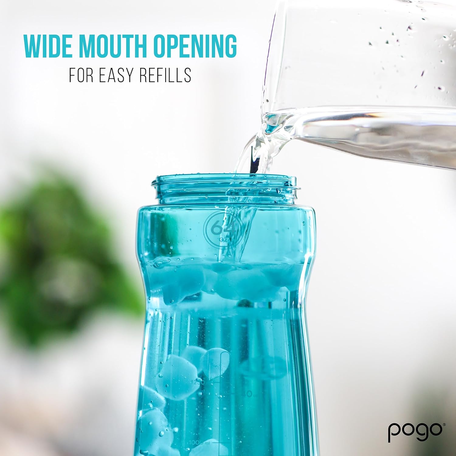 Pogo Plastic Water Bottle with Chug Lid and Carry Handle, Reusable, BPA Free, Dishwasher Safe, Perfect for Travel, School, Outdoors, and Gym | 18oz, 32oz, 40oz, 64oz - Image 8