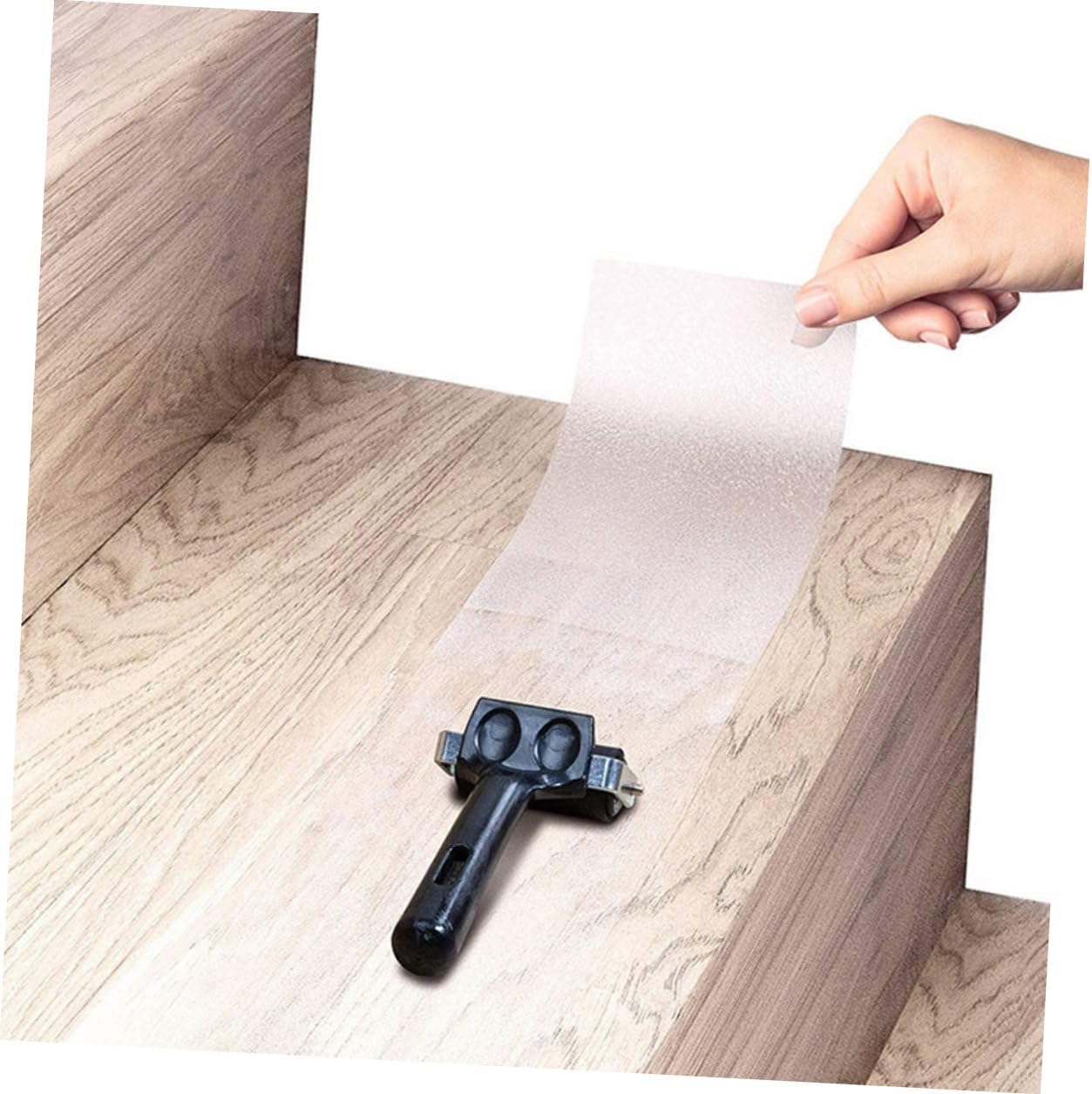 Tofficu 15pcs Bathroom Anti Skid Strips Self-adhesive Non Slip Tape for Stairs Ladder Bathtub with Roller 4x24in Safety Grip Tape for Indoor Wet Surfaces