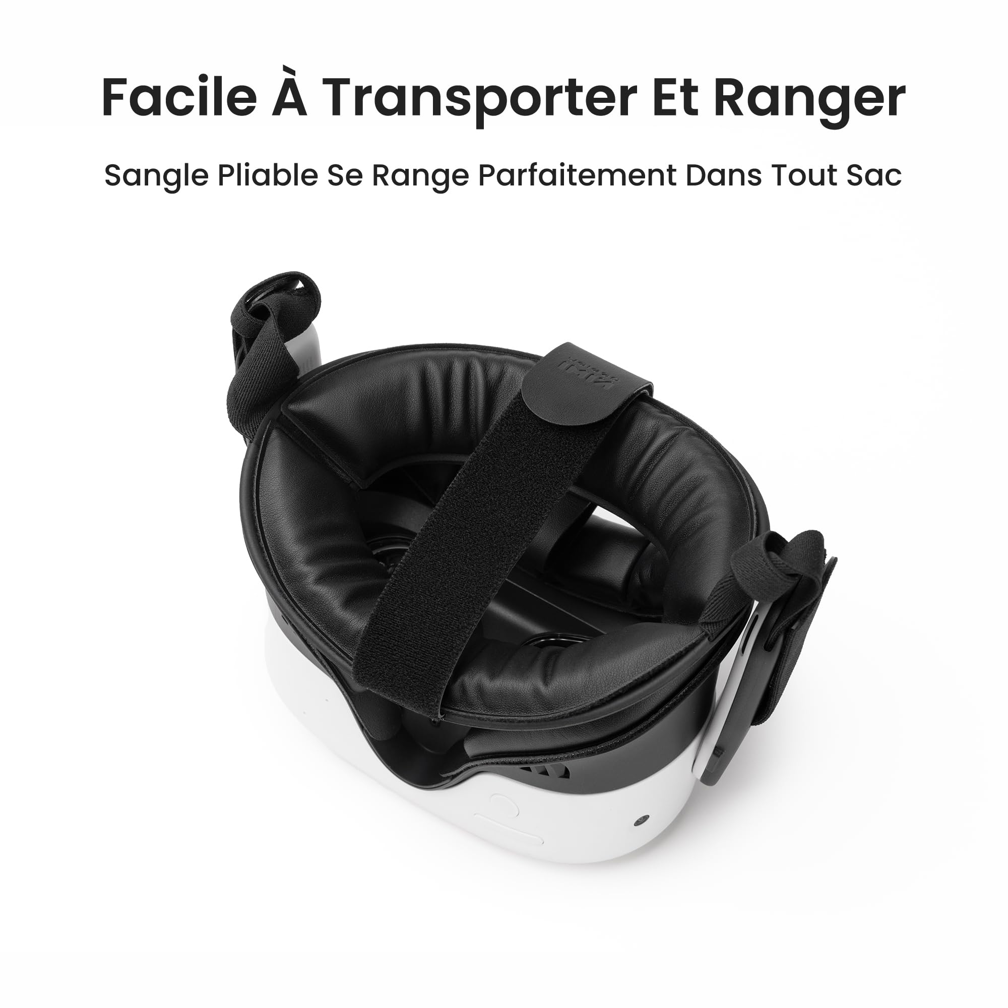KIWI design K4 Flex Sangle Confort réglable Quest 3/3S, PU sans Batterie | Réglable, anti-pression, dos plat, PU souple, TPU adaptable, pliable, léger, ajustement, sécurité certifiée