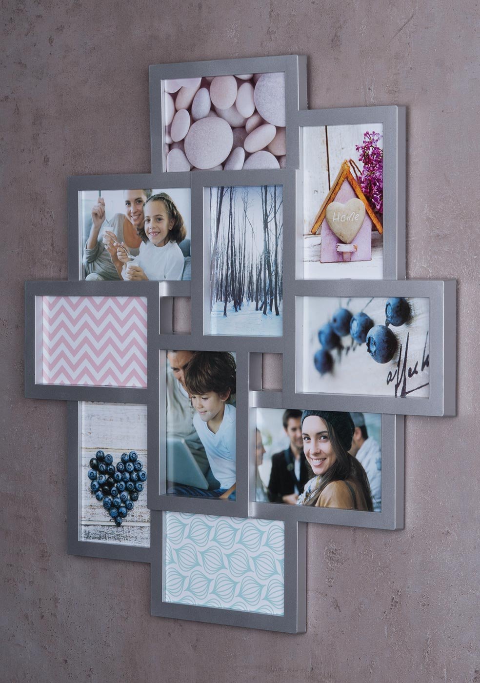 levandeo Fotocollage Holz für 6 Fotos unterschiedliche Formate Creme weiß Shabby chic Vintage