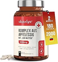 Apfelessig Kapseln Hochdosiert 180 – 2 Monate | Apfelessig mit „Mutter“ | VitaBright