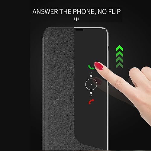 Miniatura 3 de Funda para Huawei P20 Pro, Huawei P20 Pro Funda Clear View de piel sintética con función atril Smart Window Flip Case Mujeres Hombres Funda