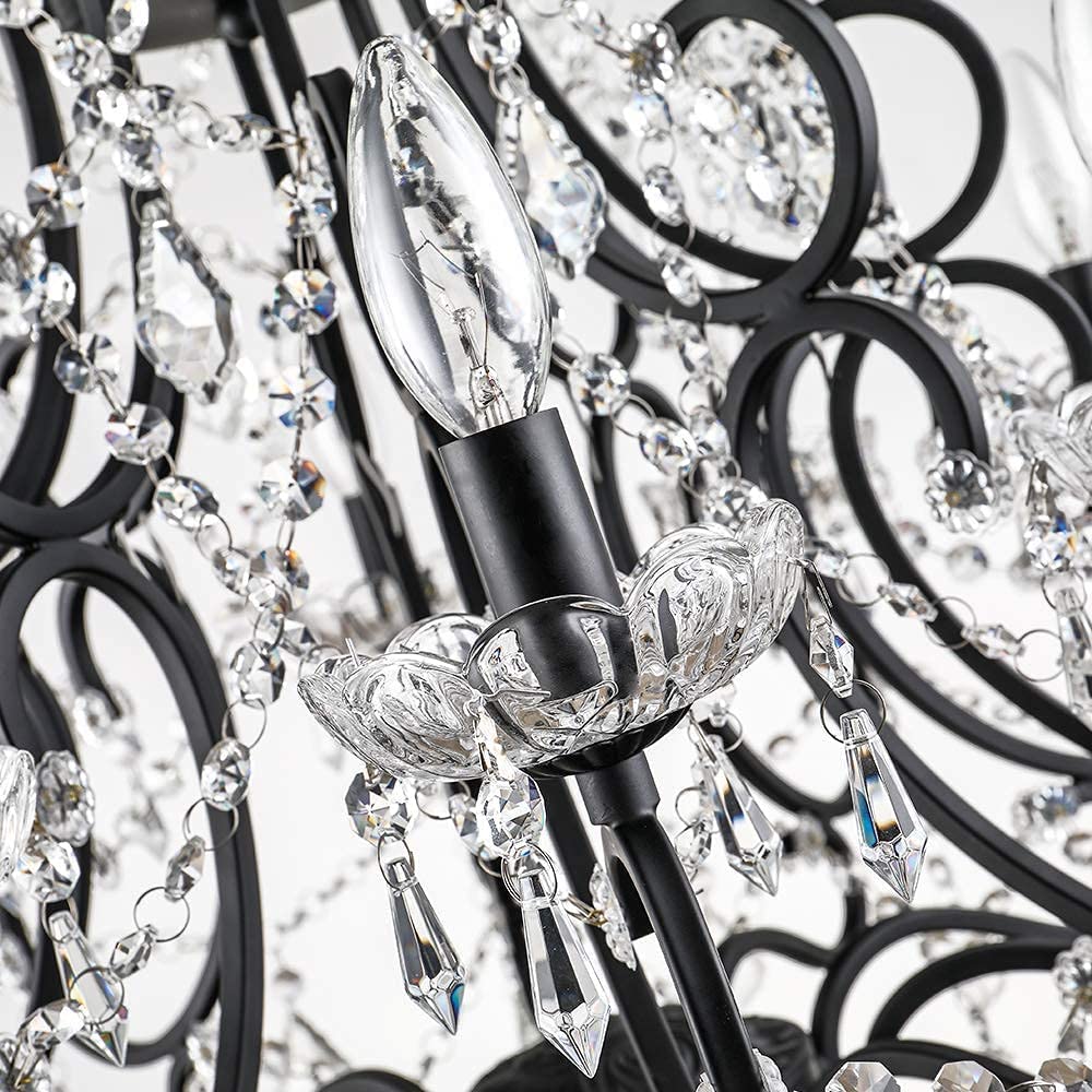 Maxax 10 Lights Crystal Chandelier, Modern Candle Pendant Light