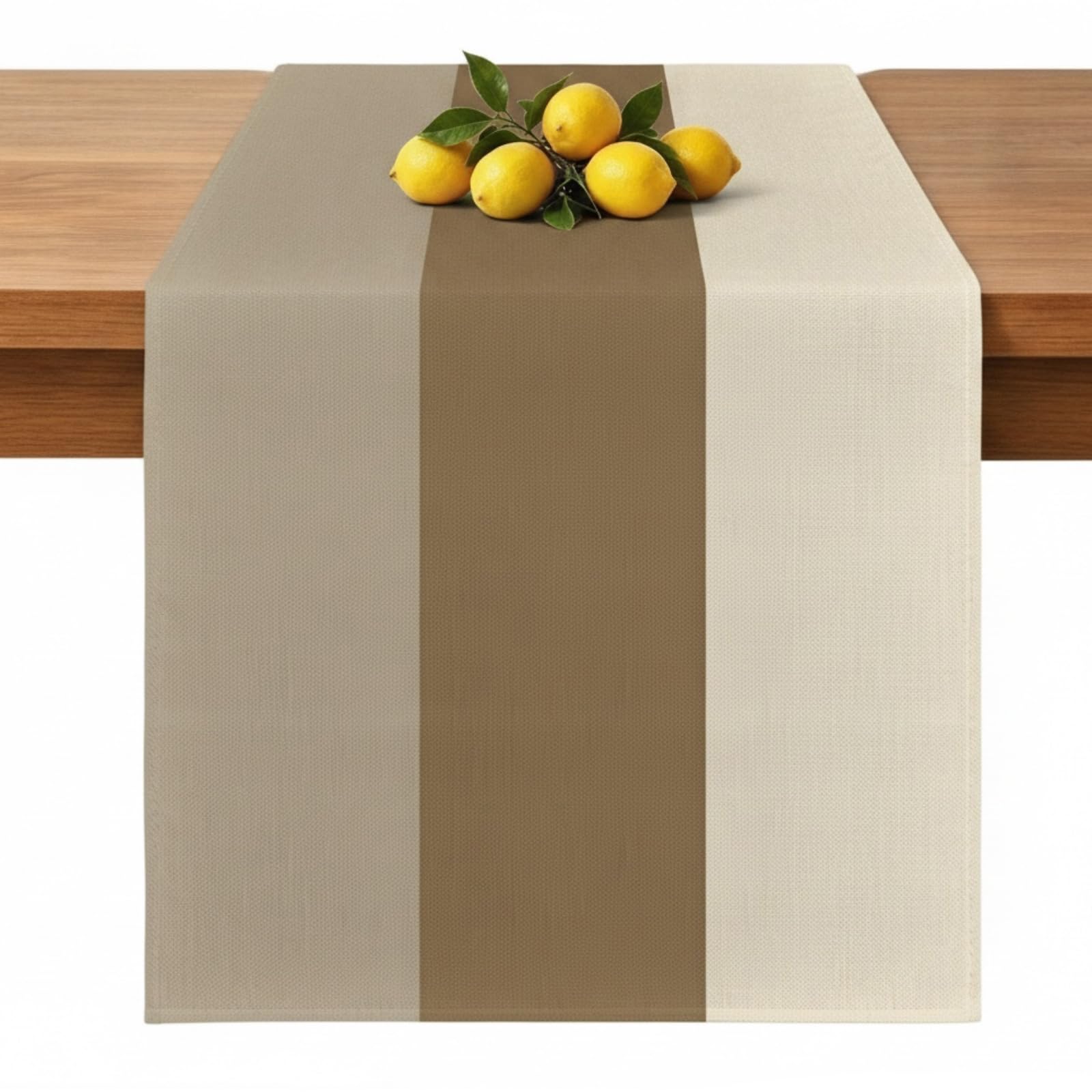 Beige Cream Table Runner Washable Linen Look 40 x 100 cm Rustic — image 1