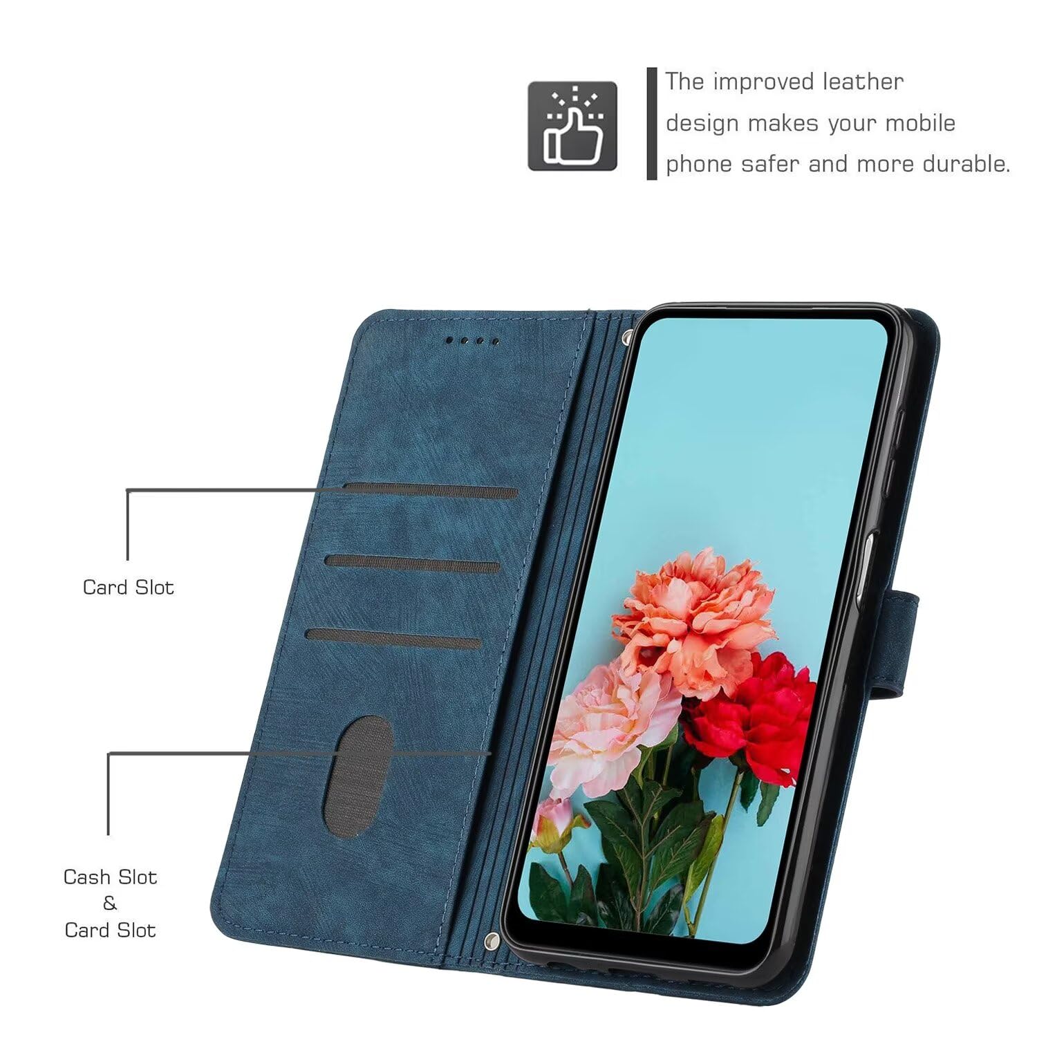 Housse étui à Clapet Pour Motorola Moto E32 / E32s - Style Book Flip Bleu - Neuf