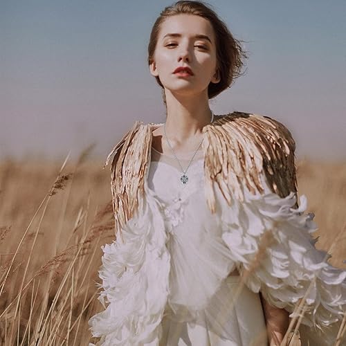 Vista 410 de Collar con colgante de plata de ley 925 con medalla de San Patrón, joyería religiosa para hombres y mujeres, con cadena de acero inoxidable 316L