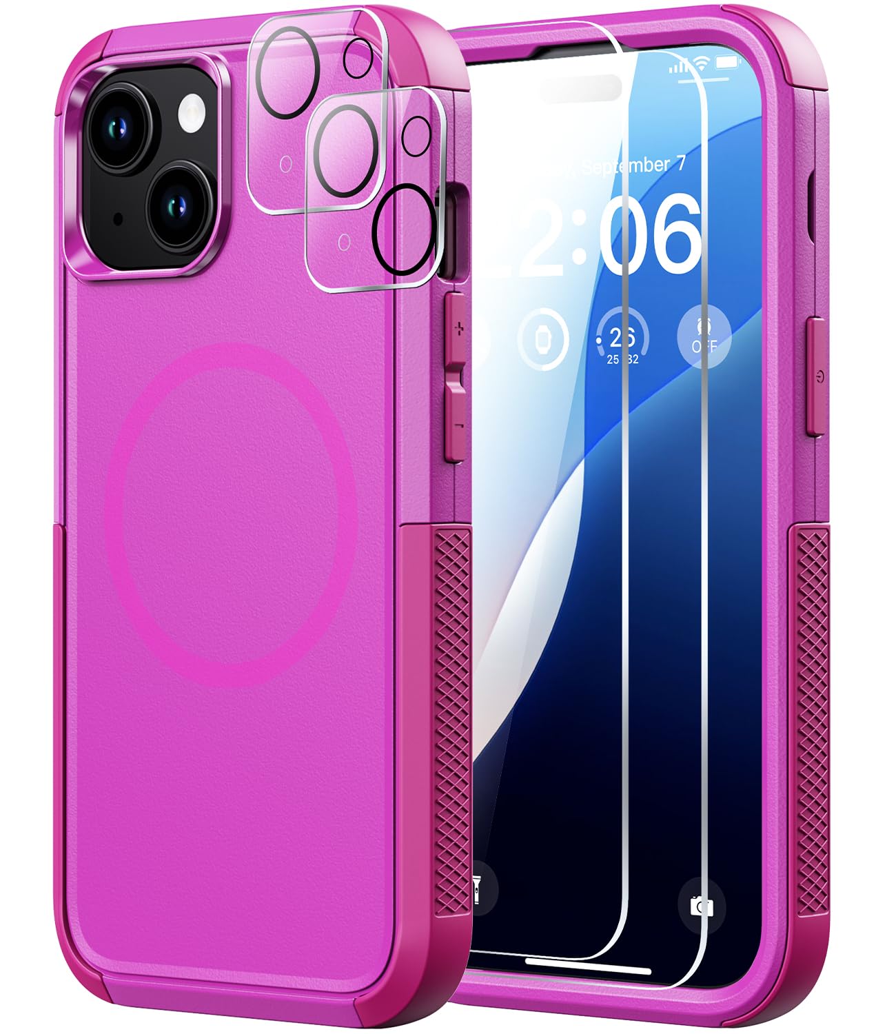 Diverbox for iPhone 15 Case [Compatible with MagSafe] [Shockproof] [Dropproof] [with Screen Protector ] Heavy Duty Protection Phone Case Cover for