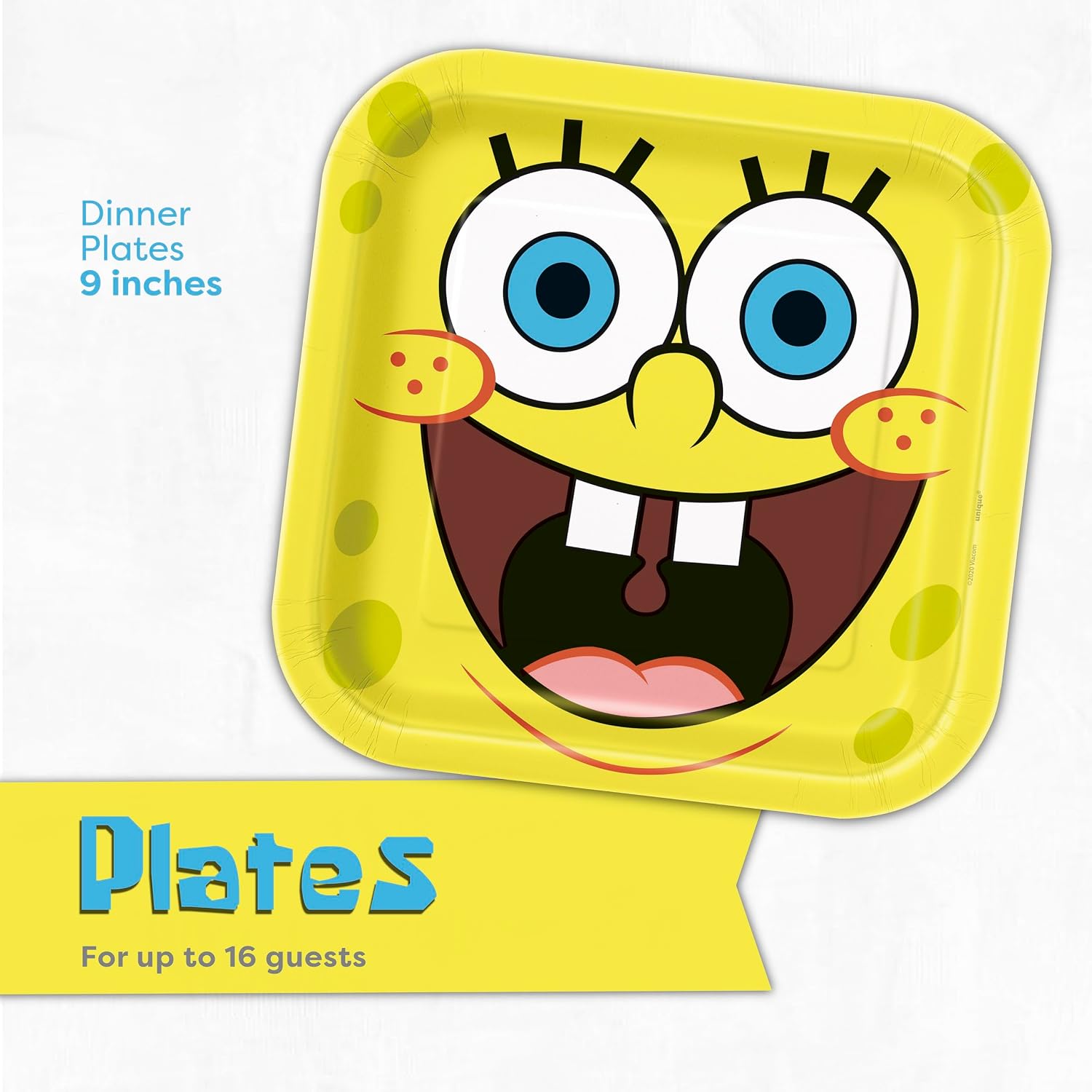 Spongebob Plates and Napkins for 16 | Spongebob Birthday Decorations | Spongebob Party Decorations | Officially Licensed