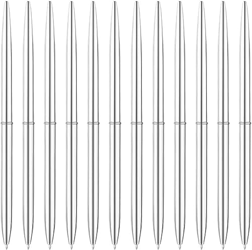 Miniatura 7 de Unibene Paquete de 12 bolígrafos dorados, delgados mentálicos retráctiles, ligeros, dorados, bonito regalo para bodas, negocios, oficina,