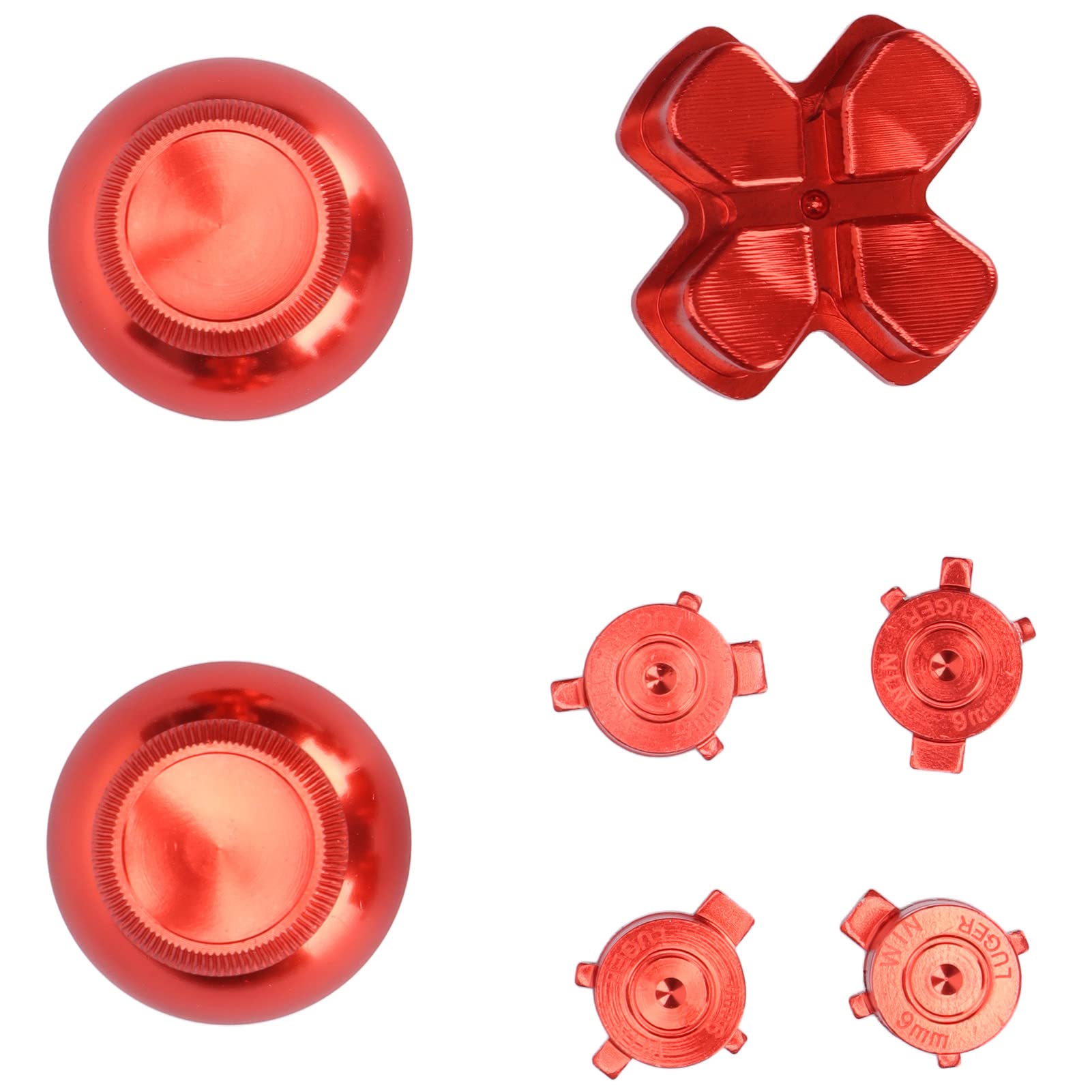 Controller-Taste Joystick-Taste, reduziert Ermüdung Textur-Design Aluminiumlegierung Controller Metalltasten Stilvoll für PS5-Controller(rot)