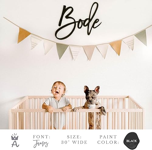 Miniatura 2 de Letrero de madera con nombre personalizado para guardería o habitación de niños, vista previa instantánea de fuente, múltiples estilos disponibles