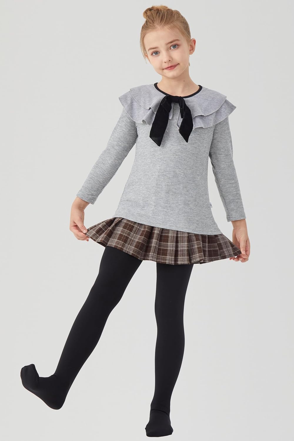 CozyWow Girls Winter Warm Fleece Lined Tights, Soft Thick Thermal Dance Tights for Kids - Image 5