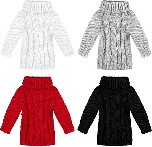 Bencailor Juego de 4 piezas de accesorios de elfo de Navidad ropa de Navidad sudadera con capucha muñeca elfo ropa de punto para decoración de