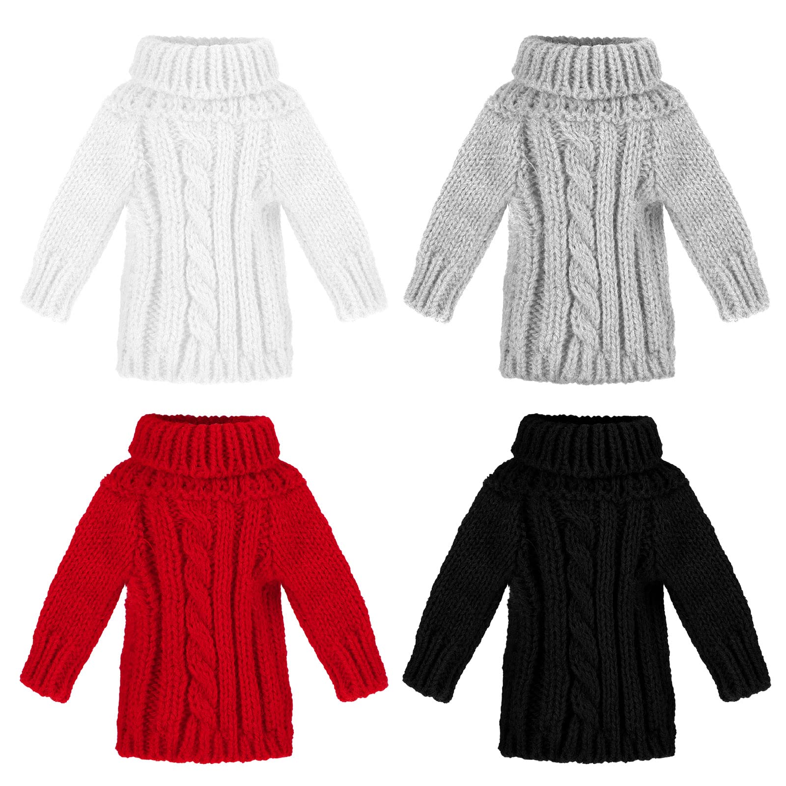 Photo 1 of *** 3 PCS *** Bencailor 4 Pcs Doll Clothes for 11.5 Inch Doll Accessories Clothes Hoodie Sweater Set Winter Knitted Clothing Decor(Black, White, Red, Gray)