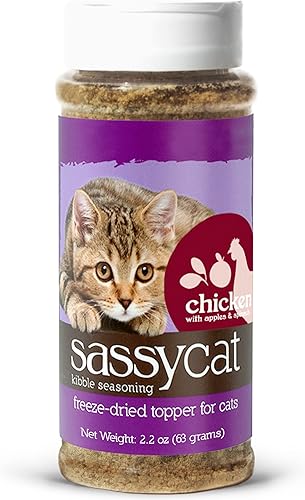 Miniatura 13 de Herbsmith Sassy Cat Kibble Seasoning – Pescado blanco liofilizado – Decoración de comida para gatos para comensales exigentes – Pescado blanco