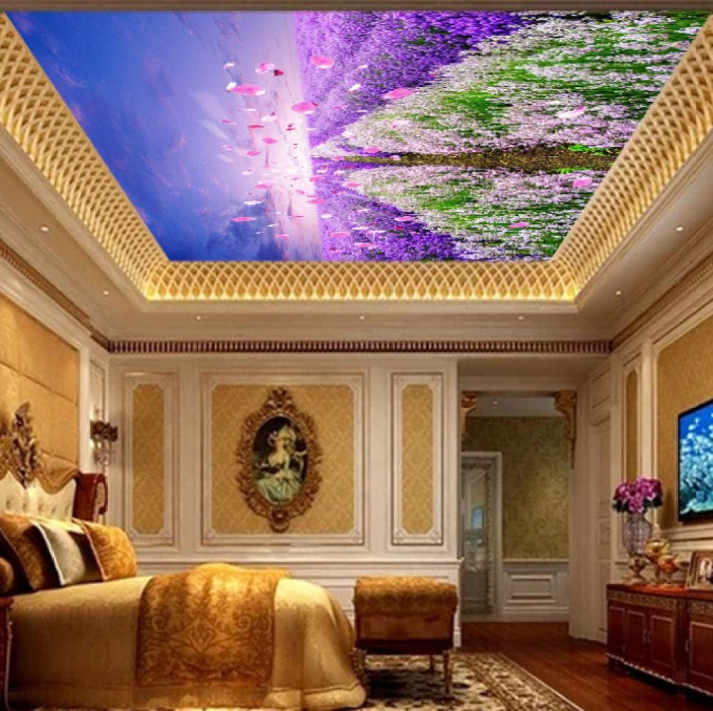 Lcymt 壁画の壁紙 3d壁壁画壁紙天井装飾フランスラベンダー畑自然風景ホームインテリアインテリアリビングルーム 280x0cm 壁紙 Amazon