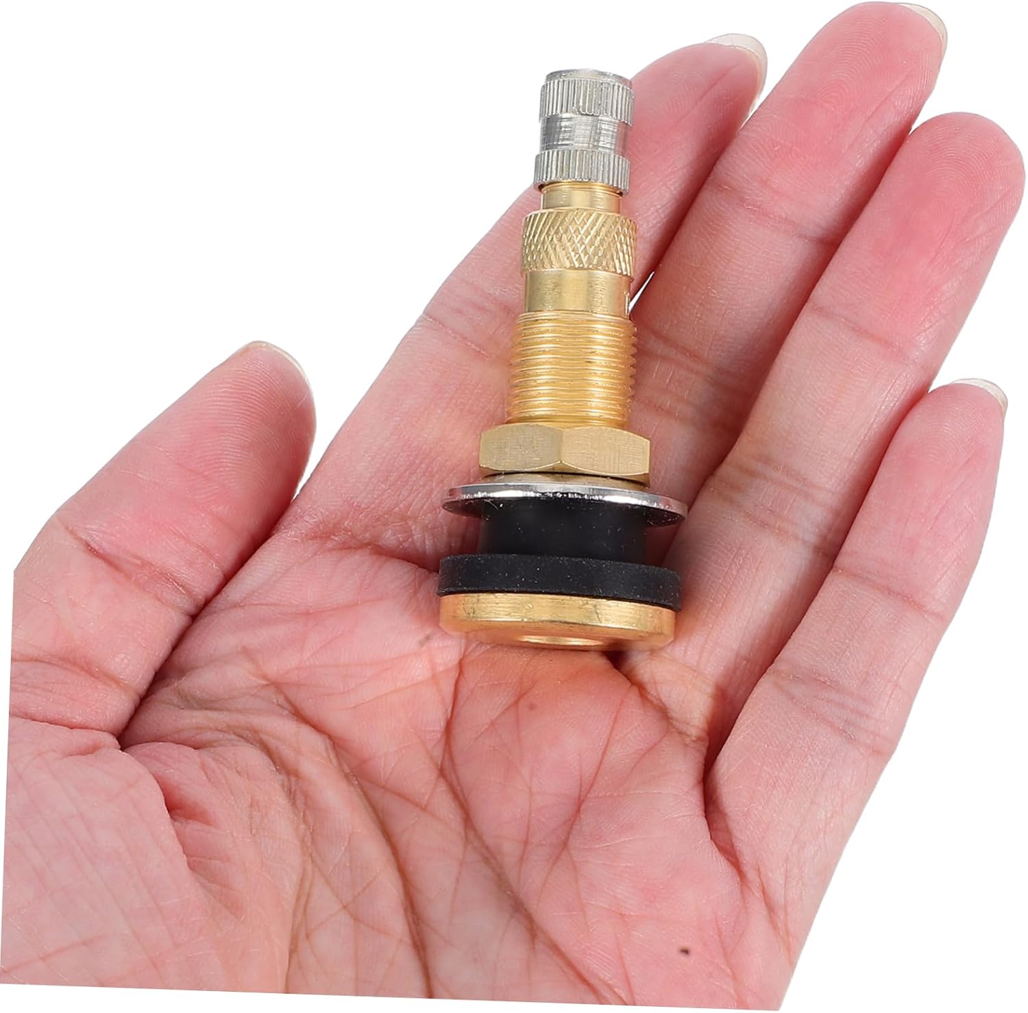 STOBAZA 2pcs Brass Valve Stems: Metal Valve Stems Outer Mount Truck Tire Inflator Adapter with High Pressure for Construction Vehicles Loaders and Rollers