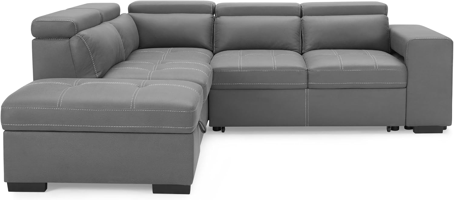 Large Corner Sofa, Left Hand Sofa or Right Hand Corner Sofa, Couch in Upholstered Air Leather, L