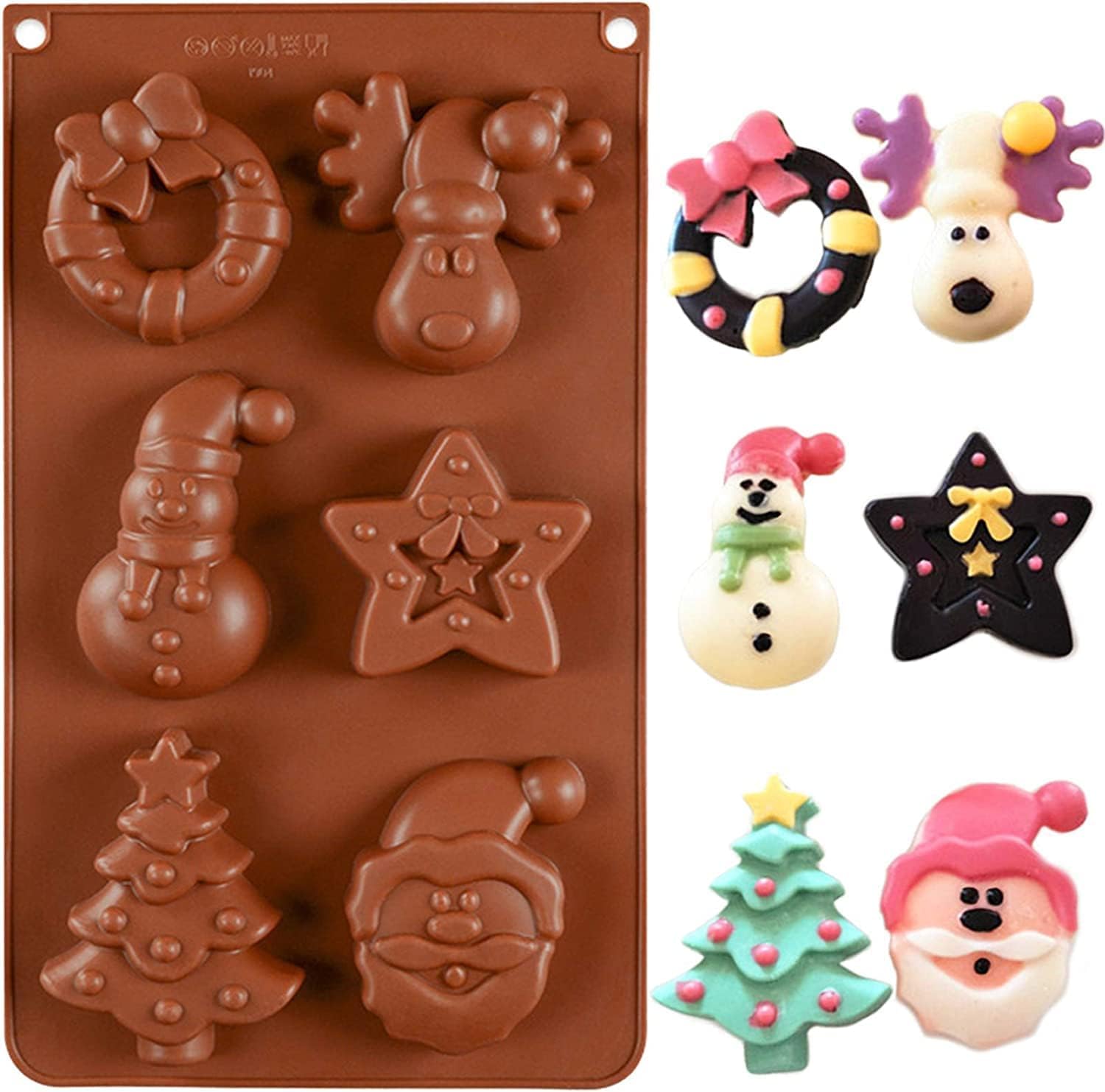 Christmas Silicone Mold – Love Bear, Ring Bell & Snowman Shapes – Non-Stick Mould for Candy, Chocolate, Cookies, Fudge, Cake, Jelly, Soap & Ice Cubes