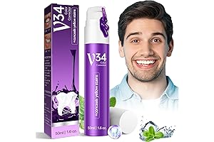 Purple Toothpaste for Teeth Whitening, B34 Color Corrector for Teeth