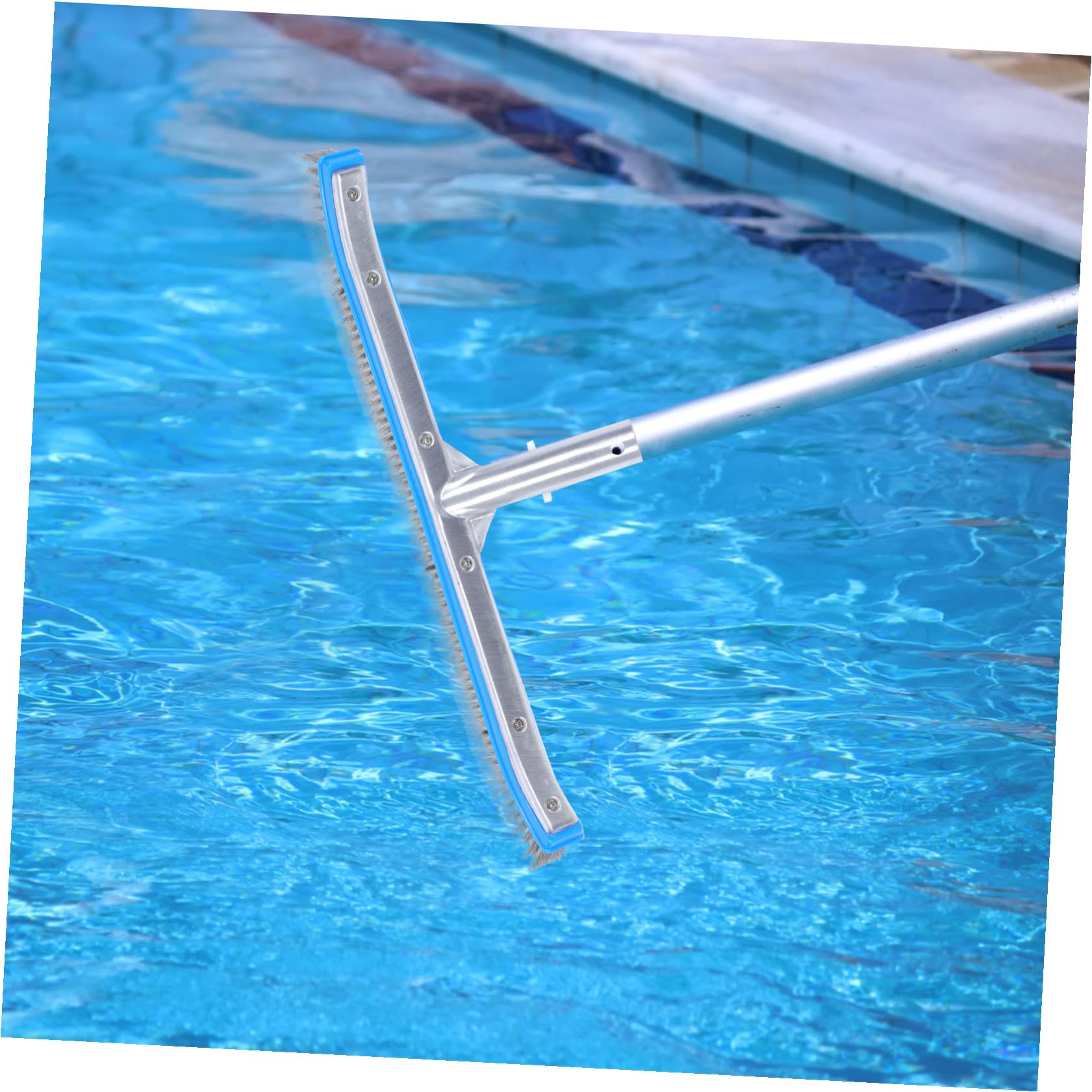 Drahtbürste Schwimmbadbürste zur Poolreinigung mit Aluminiumgriff und Stahlborsten Robuste für Boden und Wände für Outdoor Gartenreinigung