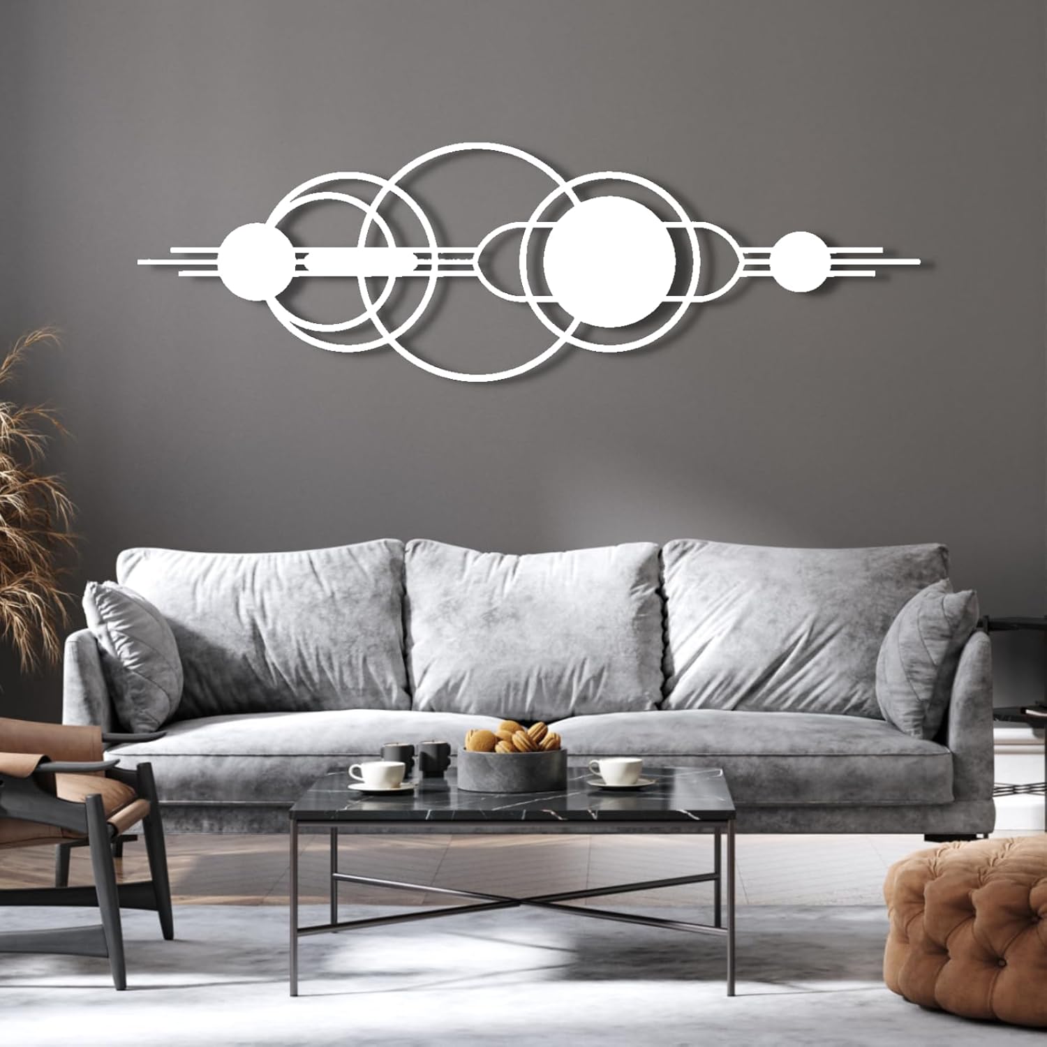 Amazon.com: Metal Wall Art-Futuristic Shapes Metal Wall Decor ...