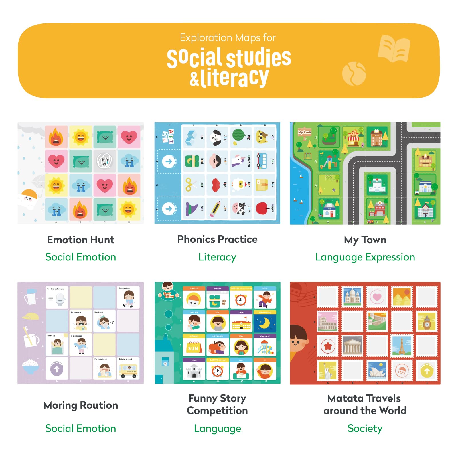 Mapa de Exploración para Tale BOT Pro y Coding Set Ciencia, Matemáticas y Estudios Sociales Set de Ciencias para Que los Niños Aprendan
