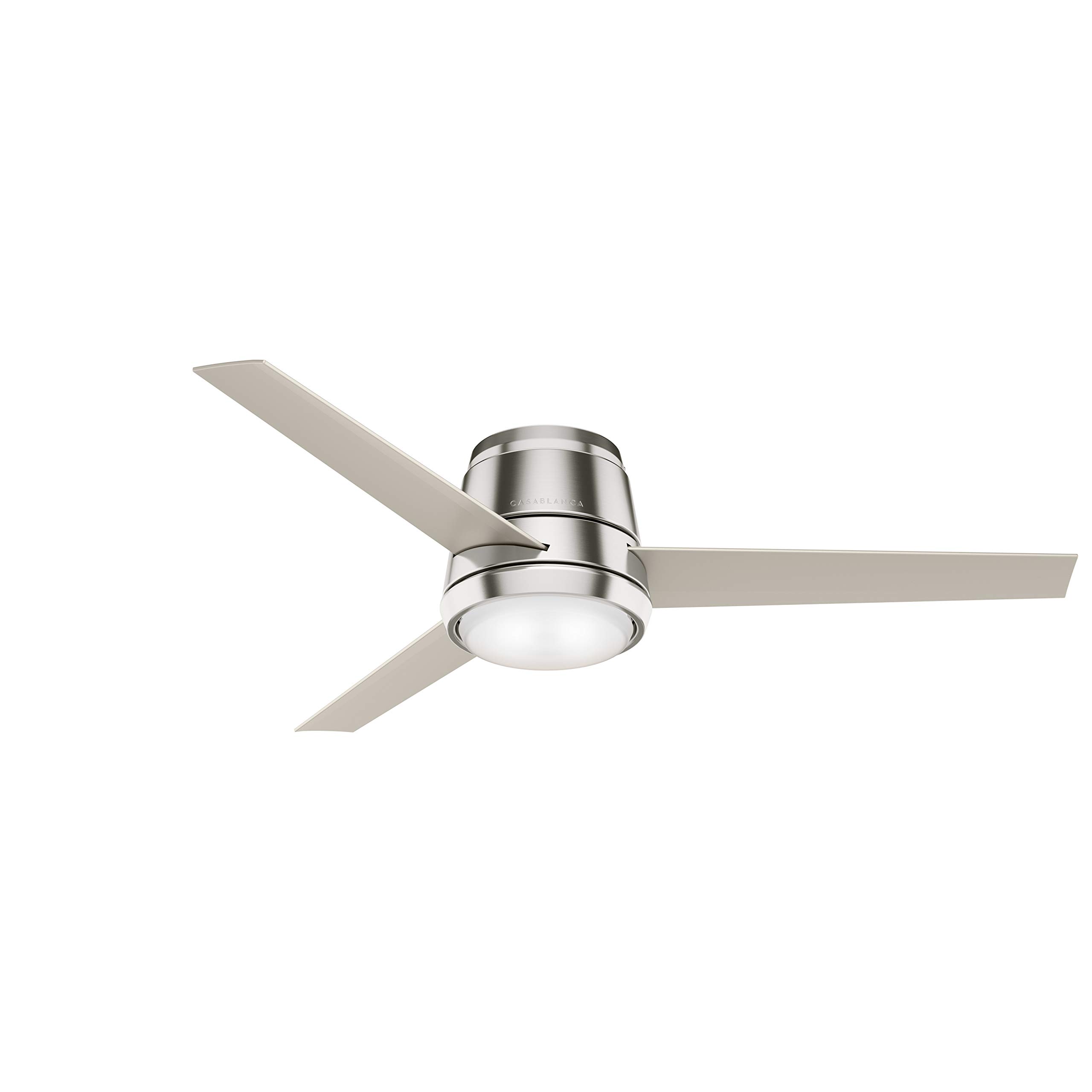 Casablanca Fan 54 inch Low Profile Brushed Nickel Indoor Ceiling Fan with Light Kit (Renewed)