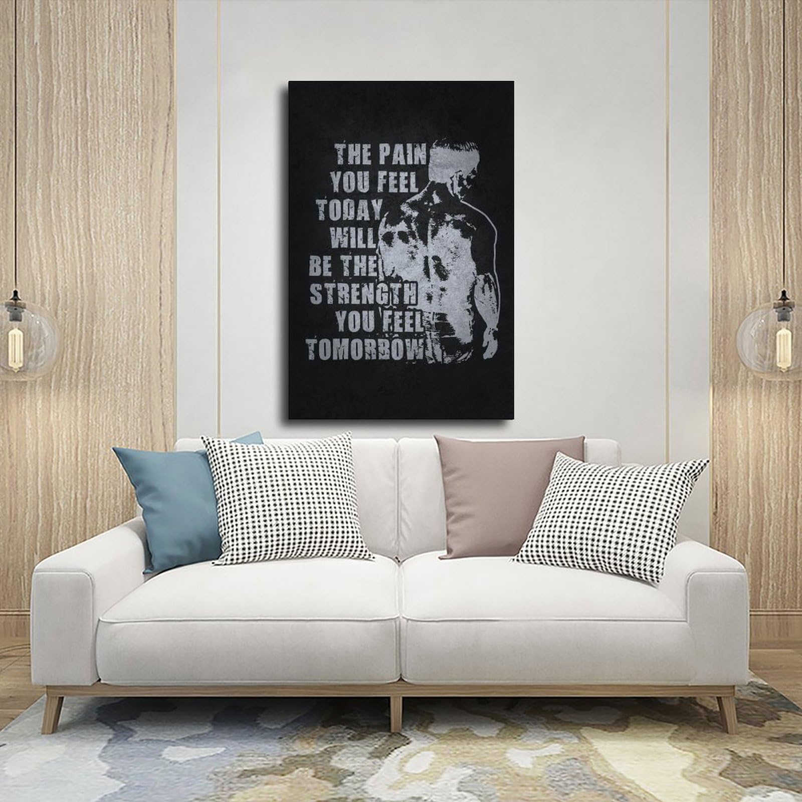 Póster motivacional con cita de ejercicio de fitness para gimnasio, hogar, estudio, oficina, decoración de 60 x 90 cm