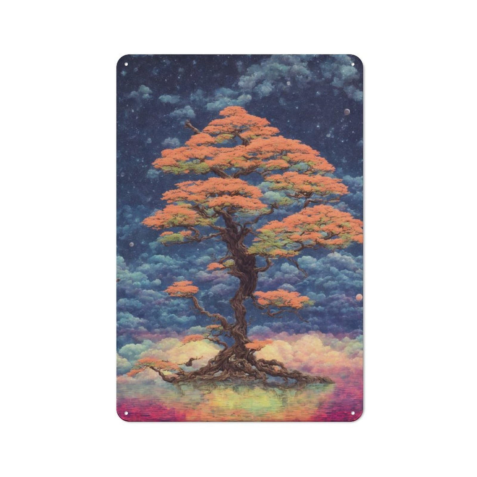 Junmoney Bonsai Inspired Fantasy La Metal Plaque 30X20cm With For Workshop Wall, Retro Decor, For Garage, Workshop And Man Cave Decoration