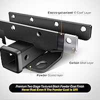 Vista 3 de Nilight JK-61A - Kit receptor de enganche de remolque de parachoques trasero, 2 pulgadas, compatible para Jeep Wrangler JK 2007-2018 4 puertas y 2