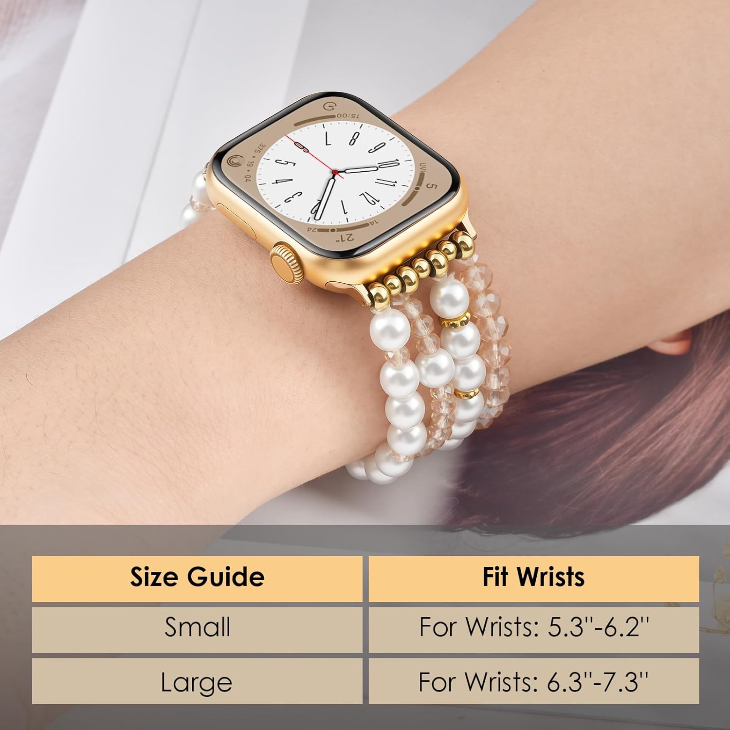 KOREDA Beaded Bracelets Compatible for Apple Watch Band 38mm 40mm 41mm 42mm 44mm 45mm 46mm Women, Fashion Handmade Dressy iPhone Watch Bands Stretchy Strap for iWatch Series 11 10 9 8 7 6 5 4 3 2 1 SE - Image 4