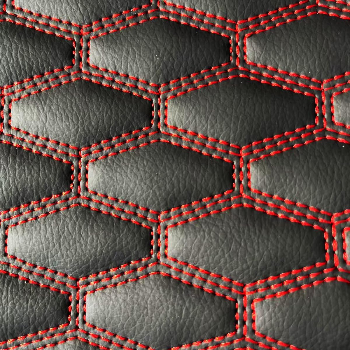 Diamond Quilted Faux Leather Vinyl Fabric Foam Backed for DIY Car Headliner Furniture Upholstery 59 x 39 inch (Hexagon)
