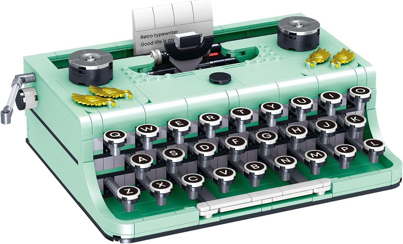 ELAICREE Ideas Retro Typewriter Building Set for Adults, 820PCS Classic Retro Series Typewriters Toys Model Best Nostalgic Gift