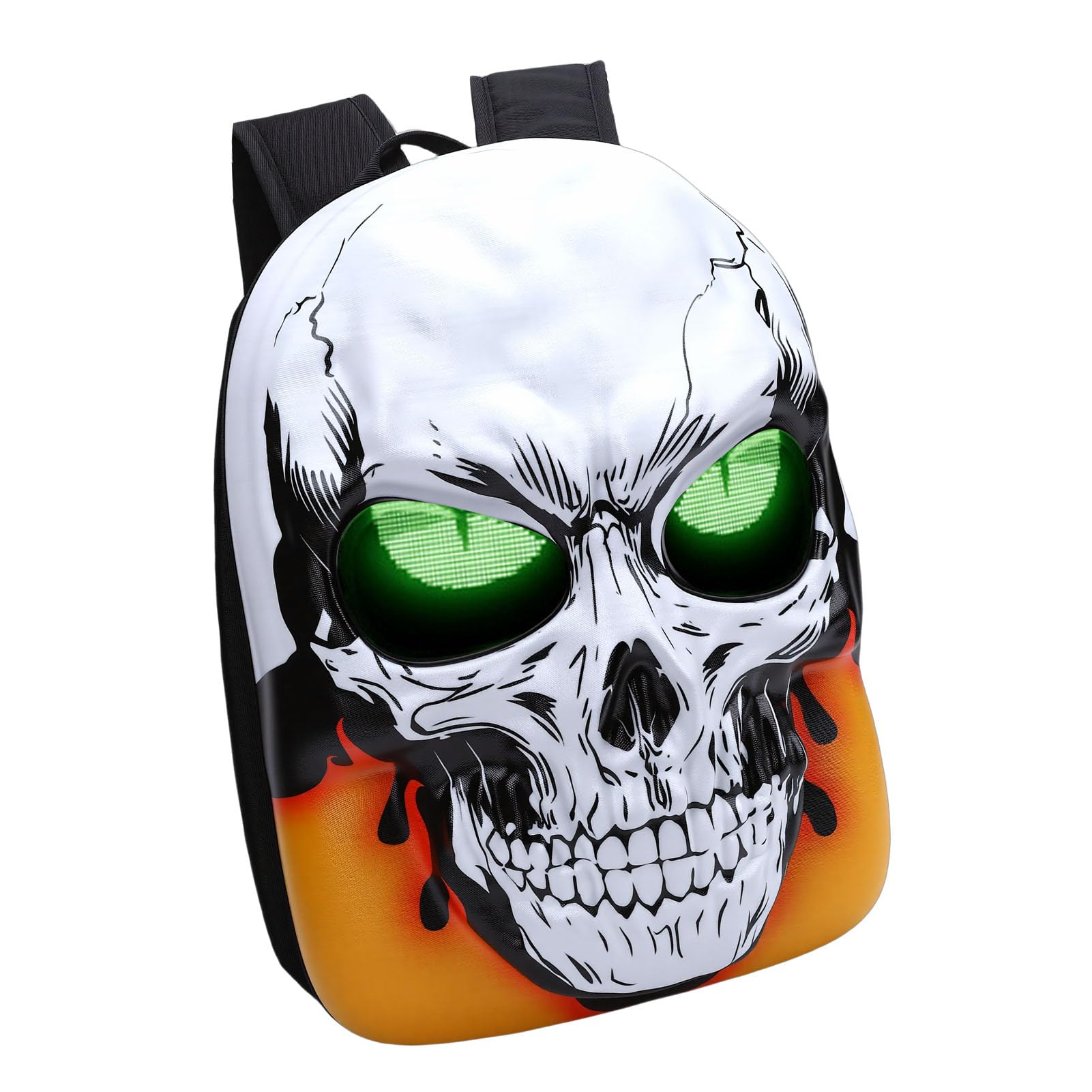 Plecak LED Skull z Konfigurowalnym Ekranem 20x32 |Spersonalizowana za pomocą Aplikacji ILEDEYES, Trwała i Pojemna do Laptopów, Zasilana Przez USB do Podróży, przyjęć i Jazdy na