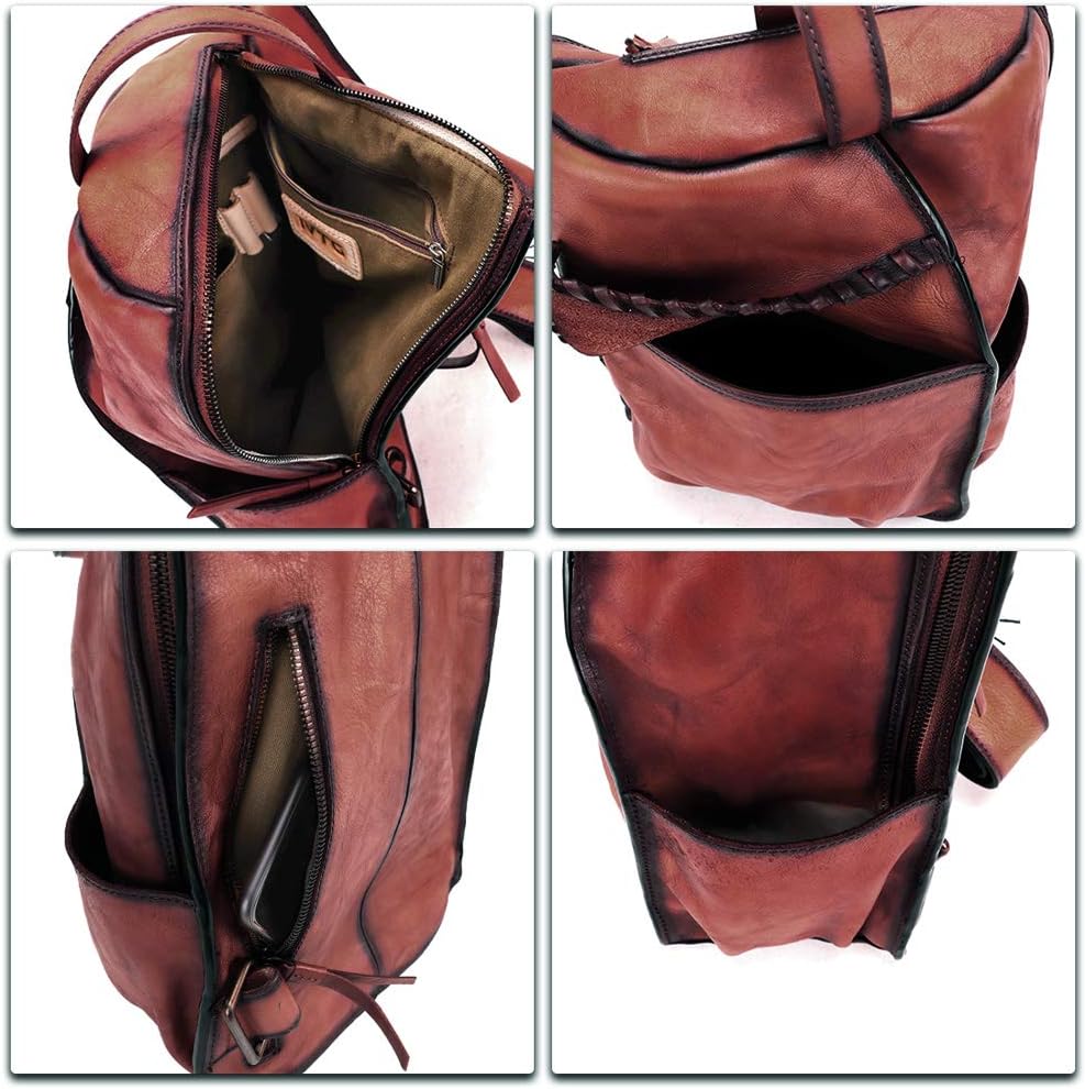 Genuine Leather Sling Bag for Men and Women Vintage Large Sling Backpack Shoulder Crossbody Chest Bag for Ipad - Image 7