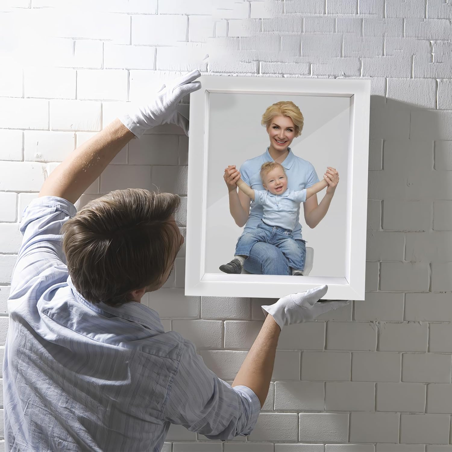 Shadow Box Frame 8x10 - 3 Pack Wood Deep Shadowbox with Glass Shadow Boxes Display Cases Suitable for Photos, Dried Flowers, Handicrafts Picture Frames for Wall (White)