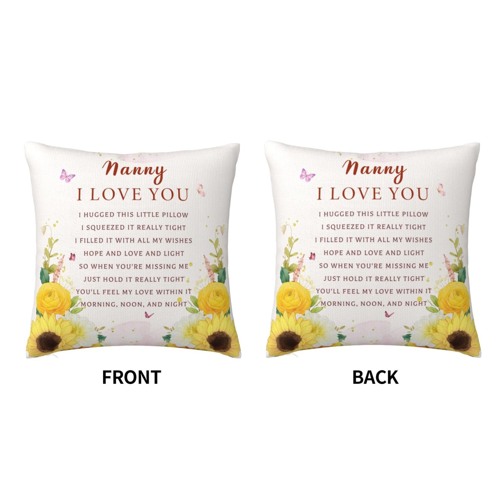 Nanny Gifts for Grandma, Birthday Gifts for Nanny from Grandchildren, Best Nanny Ever Gifts, Nanny Birthday Gifts, Grandma Gifts for Nannie from Grandkids Throw Pillow Cover 18X18 Inches