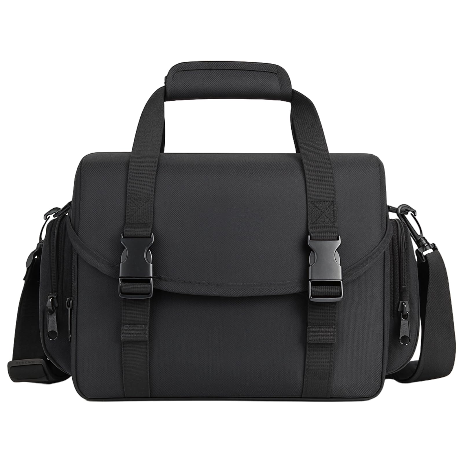 Bolsa para cámara con separadores ajustables, mochila de nailon impermeable de un solo hombro, se adapta a 1 cámara DSLR y 2 lentes, múltiples bolsillos de almacenamiento para accesorios