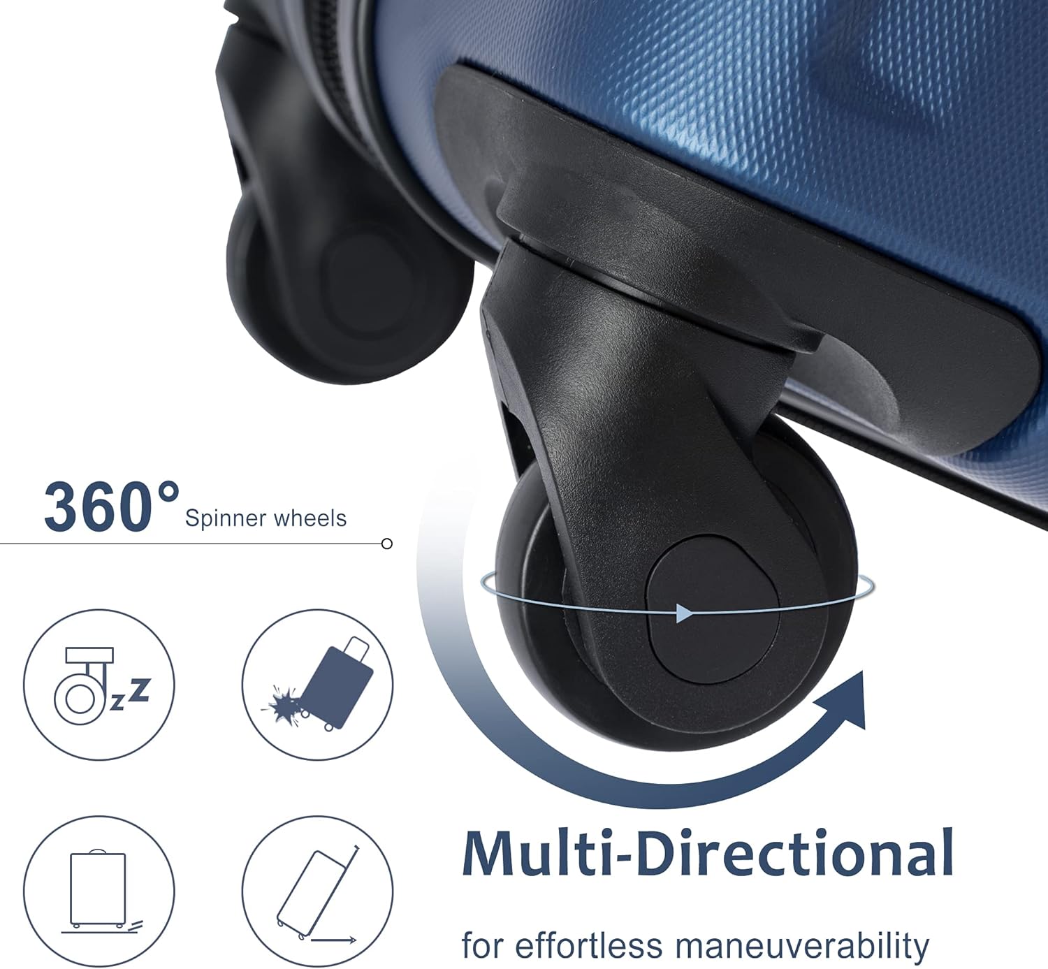 Luggage 3 Piece Set ABS Hard Case Expandable Durable Lightweight Suitcase with Spinner Wheels TSA Lock for Travel, Business Travel and Back to School (20in/24in/28in)