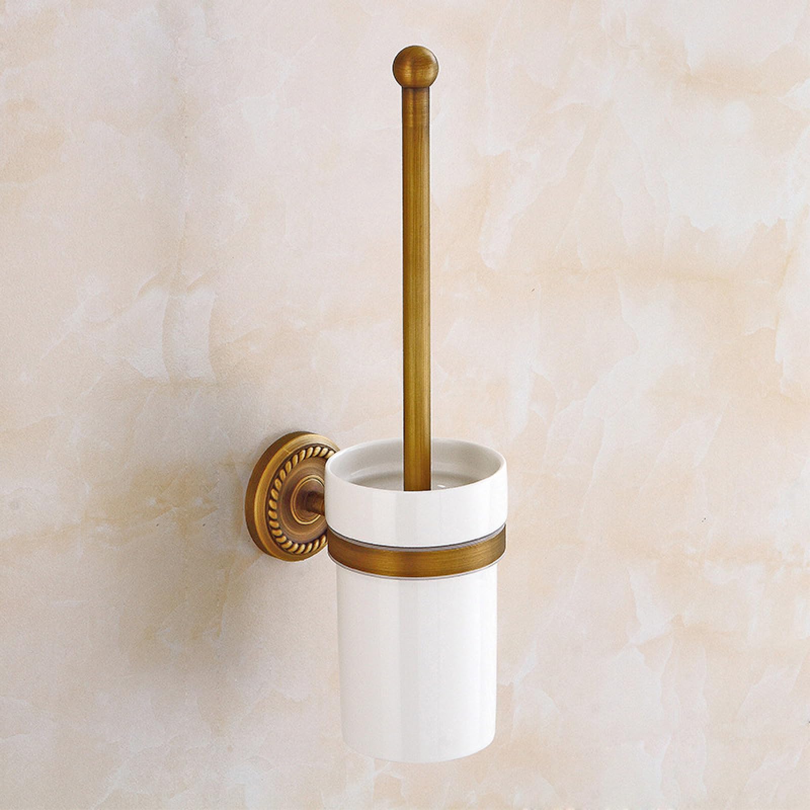 All-Copper European-Style Antique Bathroom Storage Pendants, Toilet Brush