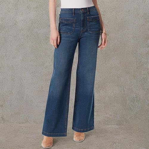 Miniatura 3 de Jessica Simpson Womens Tease High Rise Wide Leg Jean Standard