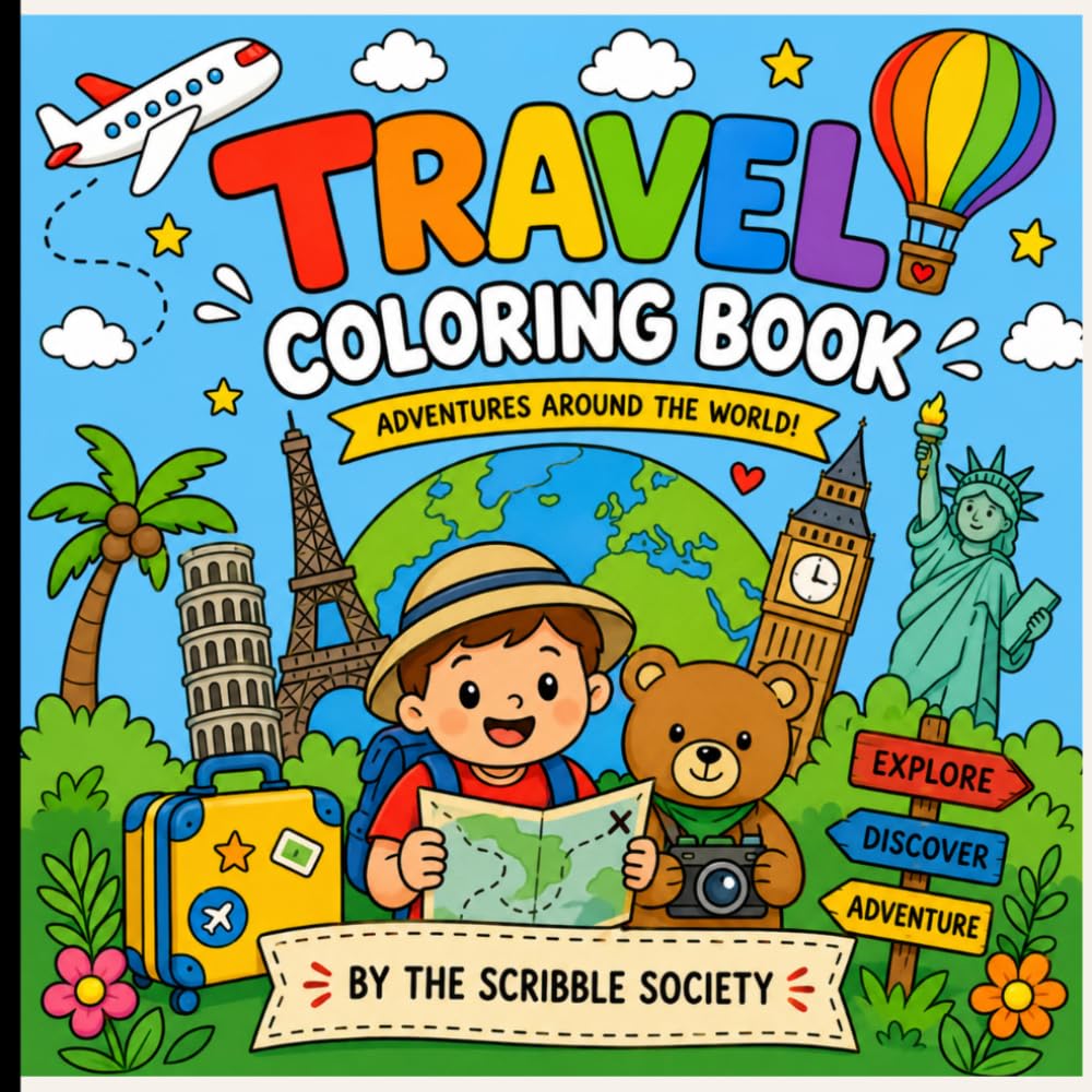 Little Explorer's Travel Coloring Book: Travel the World One Coloring Page at a Time
