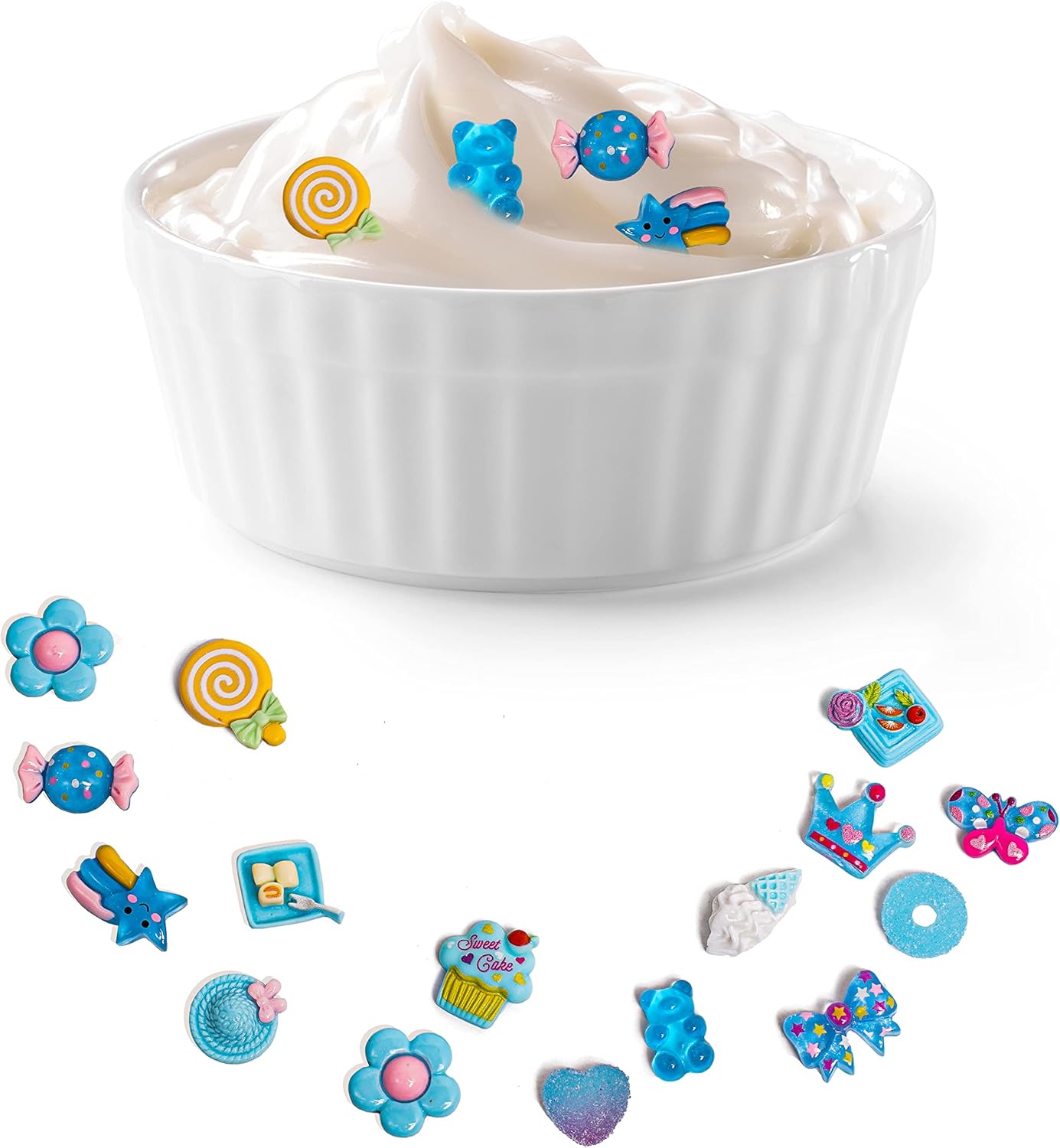 120Pcs Blue Slime Charms, Resin Flat Back Candy Charms Set, Ornament Scrapbooking DIY Crafts - Image 4