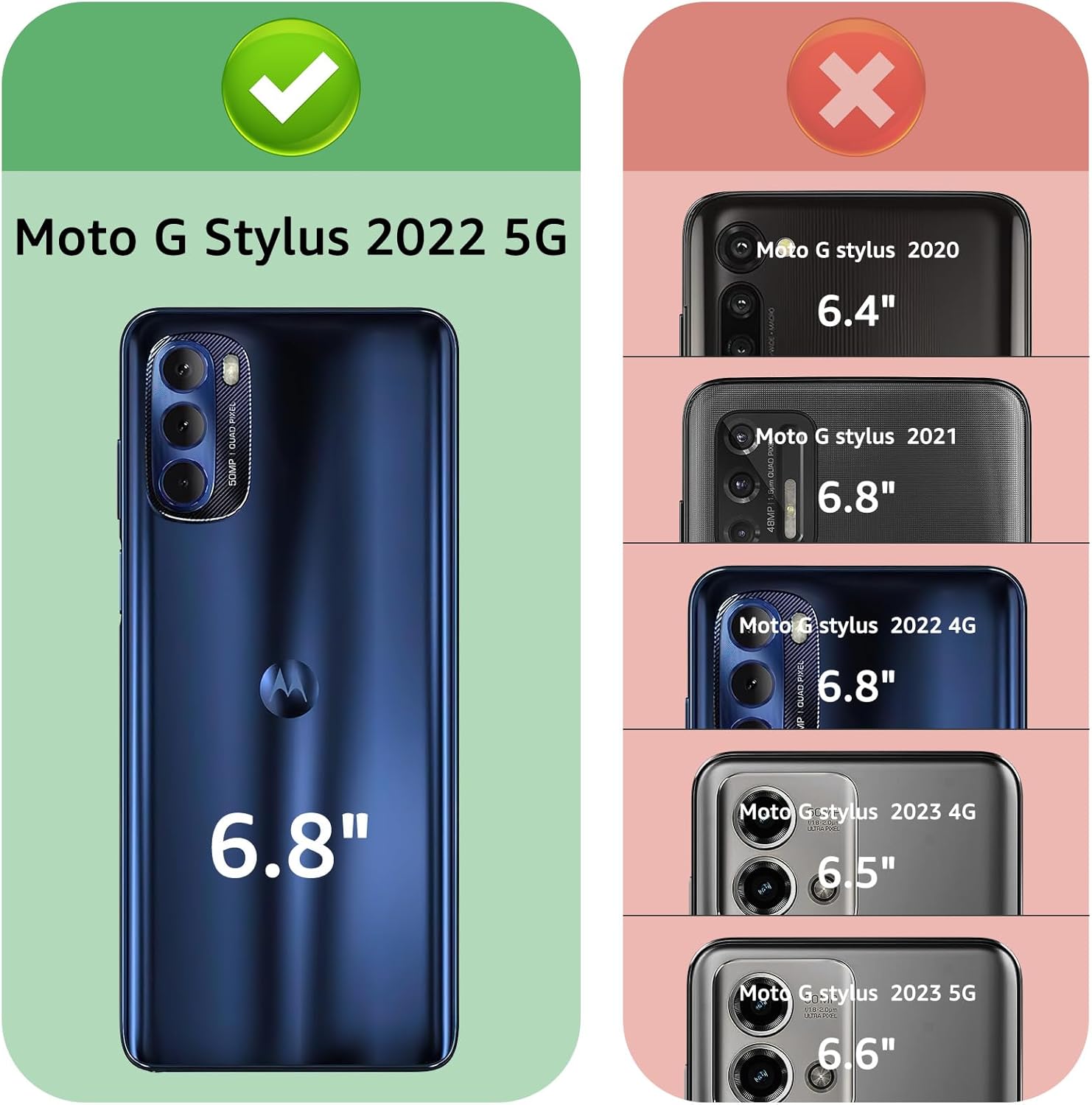 XcaseBar for Moto G Stylus 2022 5G Wallet case with Zipper Credit Card Holder【RFID Blocking】, Flip Folio Book PU Leather Phone case Shockproof Cover Women Men for Stylus2022 5G case Wine Red