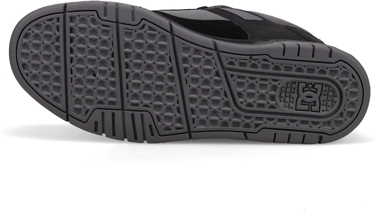 DC Men's Stag Skate Shoe, Black/Grey/Lime, 7