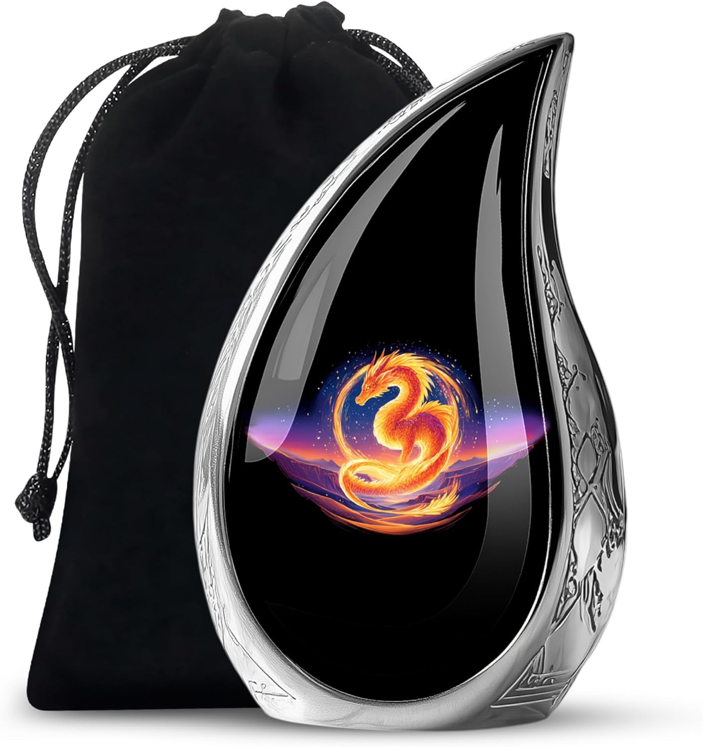 Dragon Urns for Human Ashes - Teardrop Urn for Human Ashes Adult Woman - Urn with Dragon - Cremation Urns for Adult Woman 10inch and 200 Cubic Inches