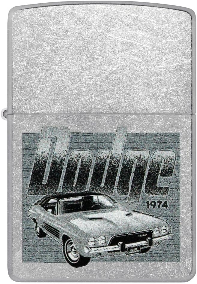 Zippo Dodge Challenger Design Street Chrome Pocket Lighter