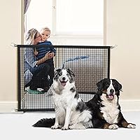 Vista 2 de Dog Gate for Stairs Pet Gates for The House: Dogs Screen Mesh Gate for Doorways Stairways Indoor 29 inch Tall, 50 inch Wide Fits 44-47 inch Openings